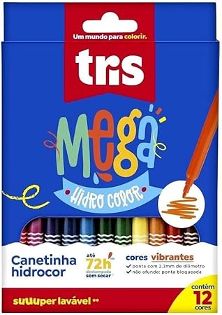 Canetinha Hidrografica 12 Cores - Tris