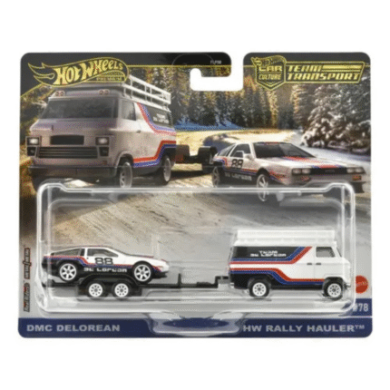 Hot Wheels Team Transport DMC Delorean & Hw Rally Hauler