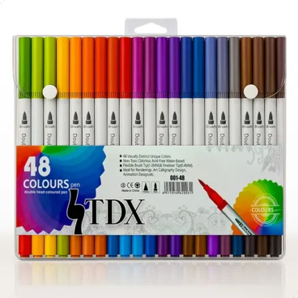 Canetinhas Brush Pen Ponta Dupla - 48 Cores