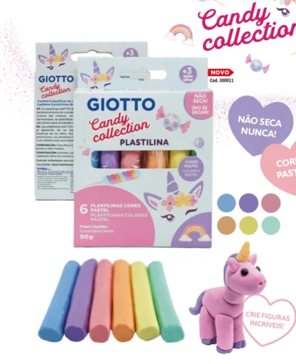 Massa de Modelar Plastilina Pastel Giotto - 6 Cores